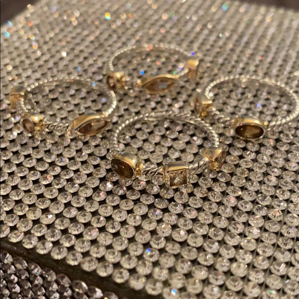 David Yurminesq stacking smoky quartz rings